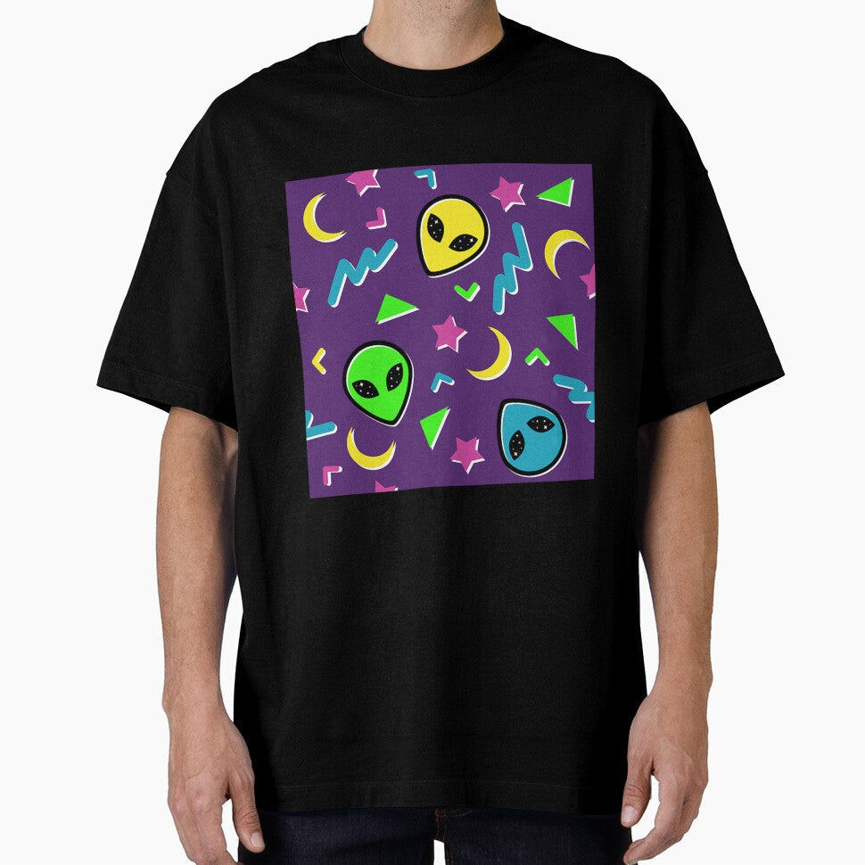 90S Geometric Alien - Purple And Neon by asherqg0guzman Unisex T-shirt, Sweatshirt, Hoodie, Long Sleeve Tee - T-Shirt, Sweatshirt, Hoodie