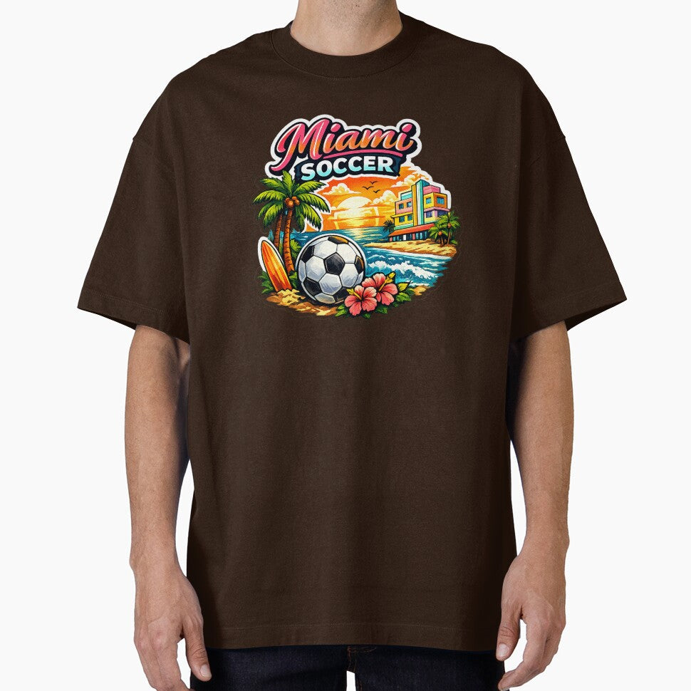 Miami Soccer Beach by Modefissi Unisex T-shirt, Sweatshirt, Hoodie, Long Sleeve Tee - T-Shirt, Sweatshirt, Hoodie