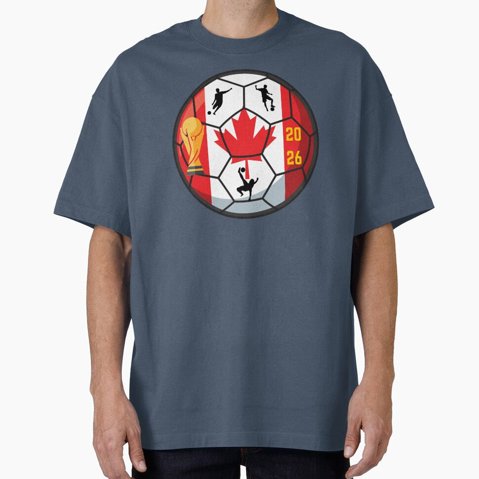Canada Soccer 2026: World Cup Host Maple Leaf Ball Art by Mandarynkashop Unisex T-shirt, Sweatshirt, Hoodie, Long Sleeve Tee - T-Shirt, Sweatshirt, Hoodie