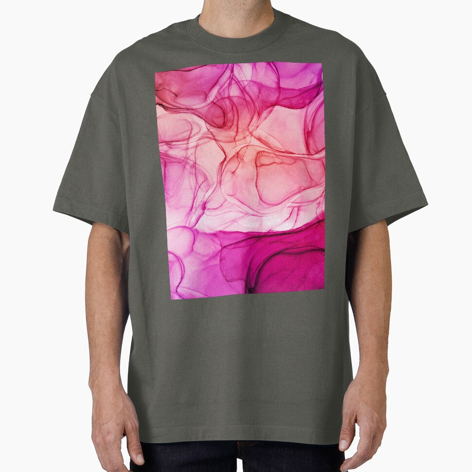 Abstract liquid art alcohol ink, liquid marble art design, abstract marble art, liquid art, pink orange watercolor by ZeinabTaha - T-Shirt, Sweatshirt, Hoodie