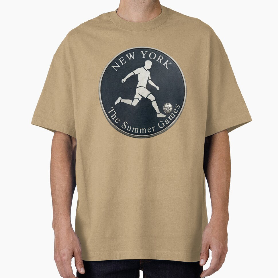 New York Summer Games Soccer Badge by laughingshirts Unisex T-shirt, Sweatshirt, Hoodie, Long Sleeve Tee - T-Shirt, Sweatshirt, Hoodie