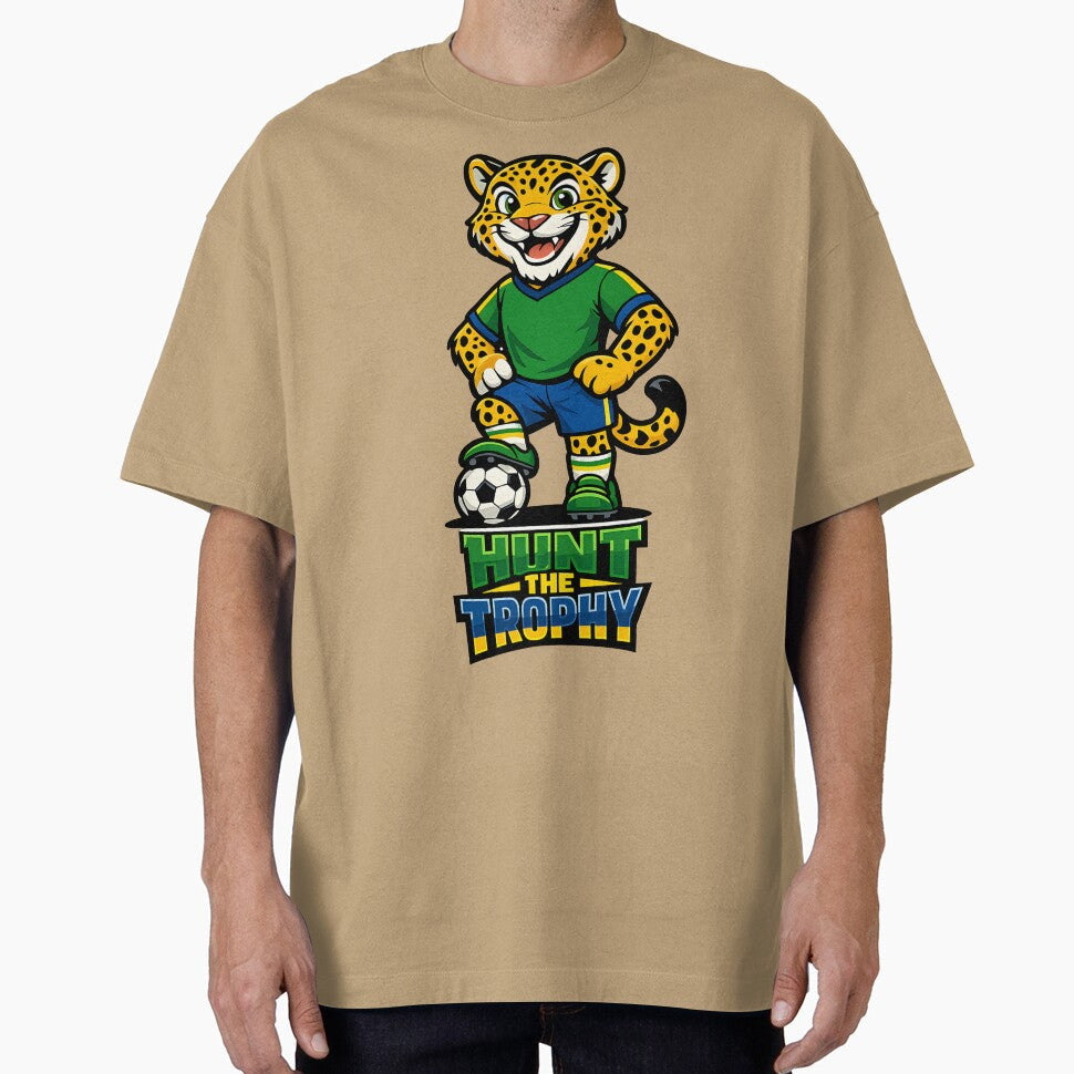 Brazil Jaguar Soccer Mascot  Hunt the Trophy Football Fan T-Shirt & Sticker by  Artistry in Motion by MADsrecreation - T-Shirt, Sweatshirt, Hoodie