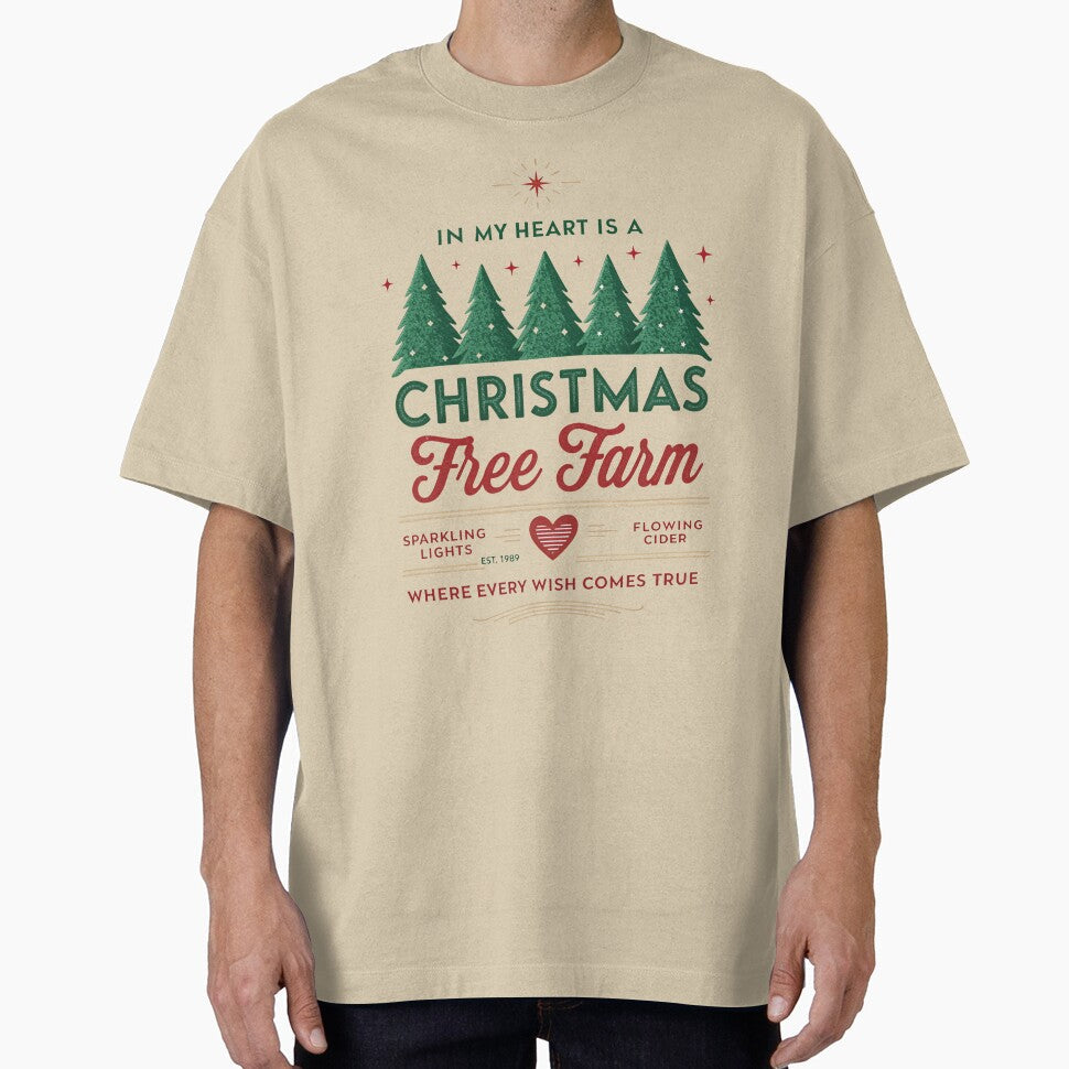 In my heart is a Christmas tree farm, fresh farm Christmas tree, Christmas crew neck, women's Christmas by Tireneart - T-Shirt, Sweatshirt, Hoodie