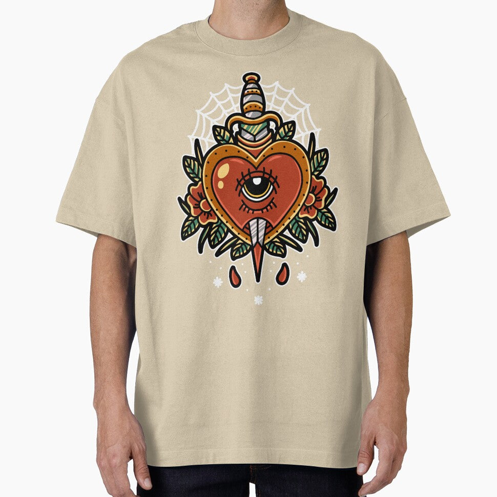 Knife through the heart - Traditional flash tattoo design by TrampStampInc Unisex T-shirt, Sweatshirt, Hoodie, Long Sleeve Tee - T-Shirt, Sweatshirt, Hoodie