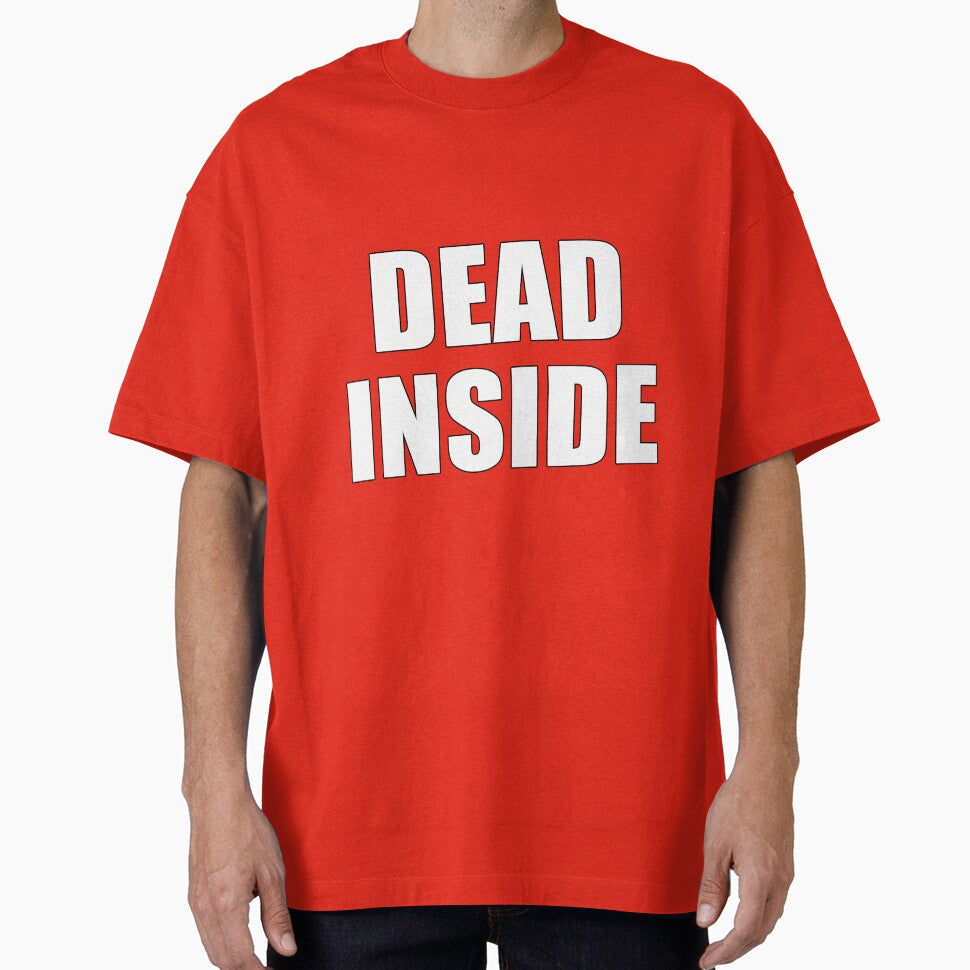 Dead Inside Minimalist Outline lettering by deluxus Unisex T-shirt, Sweatshirt, Hoodie, Long Sleeve Tee - T-Shirt, Sweatshirt, Hoodie