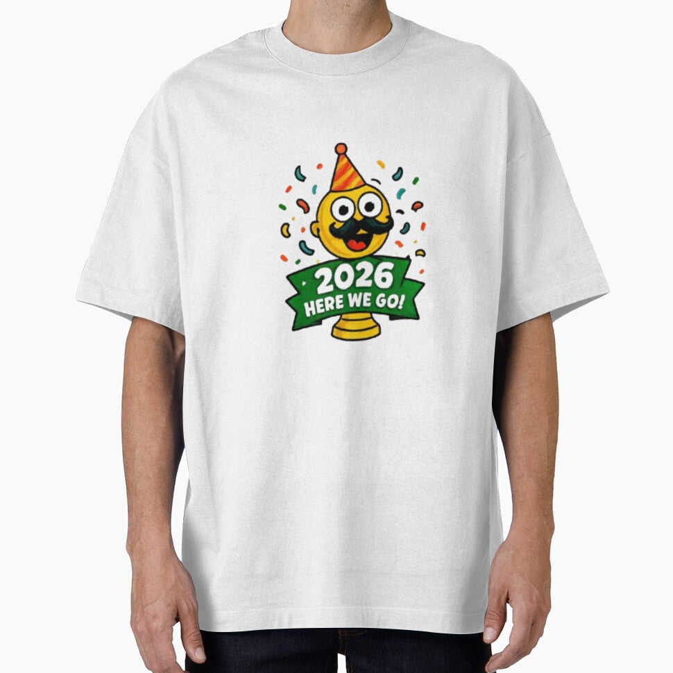 2026 Here We Go Funny Soccer Trophy Sticker by Pixanova Unisex T-shirt, Sweatshirt, Hoodie, Long Sleeve Tee - T-Shirt, Sweatshirt, Hoodie