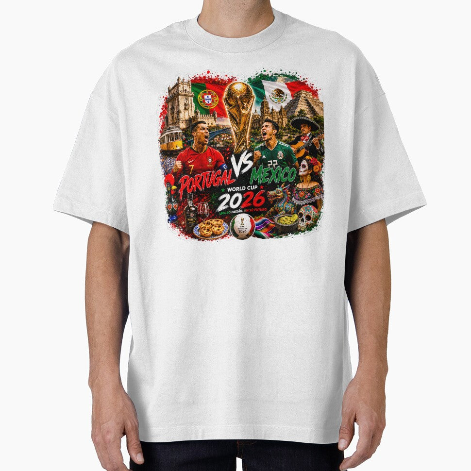 Portugal vs Mexico World Cup 2026 Football Sticker | Soccer Fan Design by NorthernDk_art Unisex T-shirt, Sweatshirt, Hoodie, Long Sleeve Tee - T-Shirt, Sweatshirt, Hoodie
