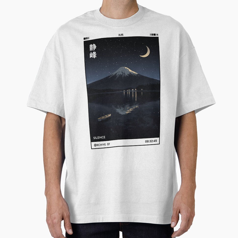 Silent Peak  | Japanese Mount Fuji Shirt | Minimal Zen Landscape WHITE by Cats&Kanji Unisex T-shirt, Sweatshirt, Hoodie, Long Sleeve Tee - T-Shirt, Sweatshirt, Hoodie