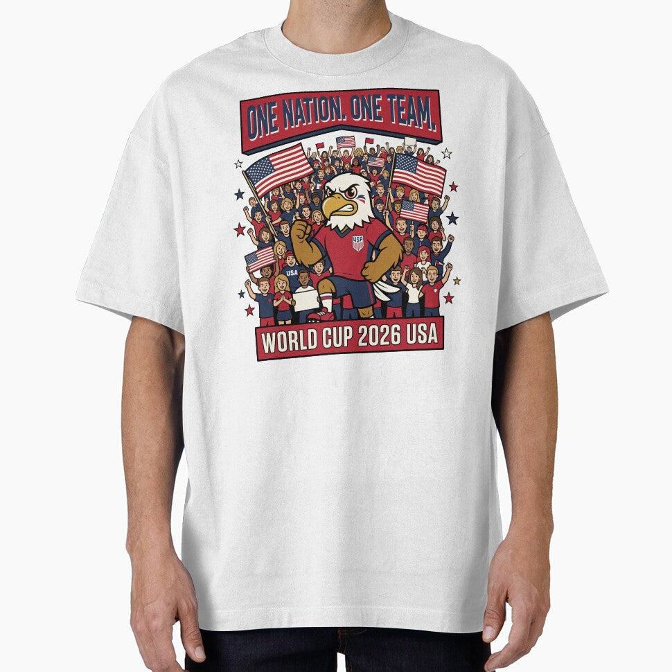 One Nation One Team  Soccer 2026 USA by 1RSN Unisex T-shirt, Sweatshirt, Hoodie, Long Sleeve Tee - T-Shirt, Sweatshirt, Hoodie