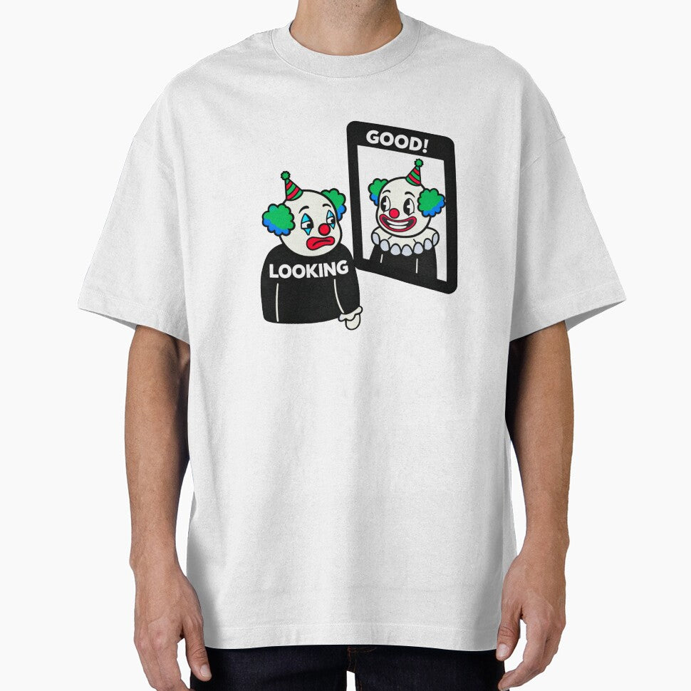 Looking Good! Sad Clown Mirror Graphic by INVIKETOS Unisex T-shirt, Sweatshirt, Hoodie, Long Sleeve Tee - T-Shirt, Sweatshirt, Hoodie
