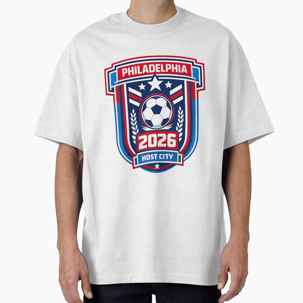 Philadelphia 2026 Soccer Host City Welcoming the World Cup by BrickByDream Unisex T-shirt, Sweatshirt, Hoodie, Long Sleeve Tee - T-Shirt, Sweatshirt, Hoodie