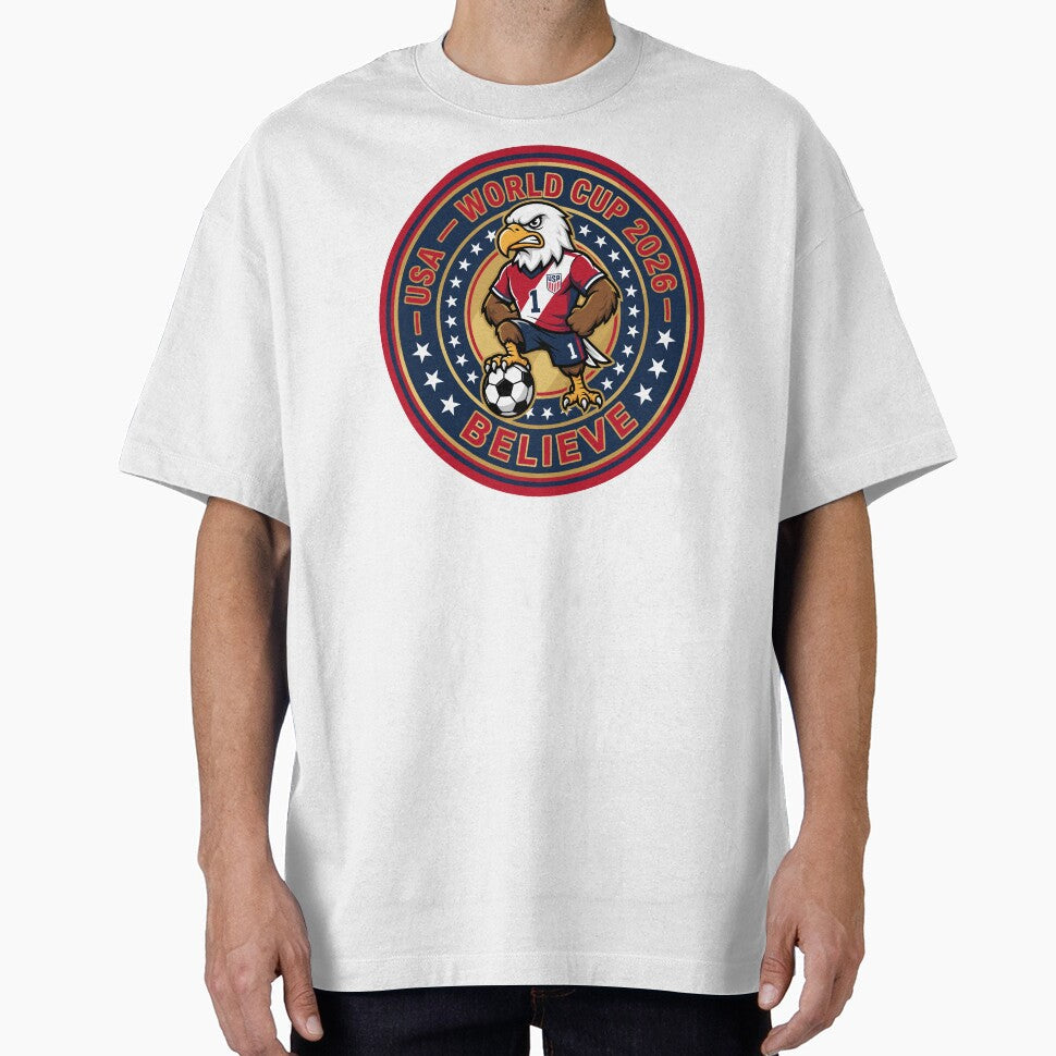 USA Soccer 2026 Believe Badge by 1RSN Unisex T-shirt, Sweatshirt, Hoodie, Long Sleeve Tee - T-Shirt, Sweatshirt, Hoodie