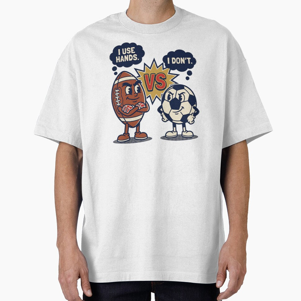American Football vs Soccer VS Badge V2 by 1RSN Unisex T-shirt, Sweatshirt, Hoodie, Long Sleeve Tee - T-Shirt, Sweatshirt, Hoodie