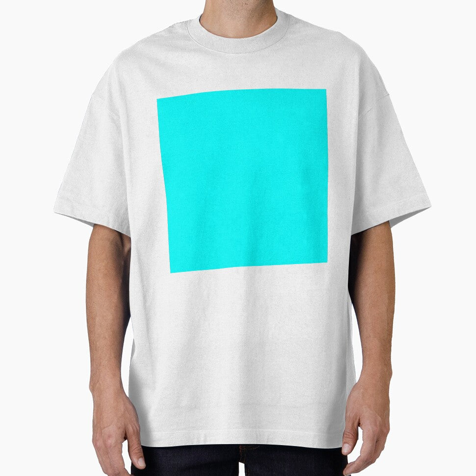 PLAIN SOLID CYAN 100 TURQUOISE AND AQUA AND CYAN  SHADES ON OZCUSHIONS ON ALL PRODUCTS by ozcushions - T-Shirt, Sweatshirt, Hoodie