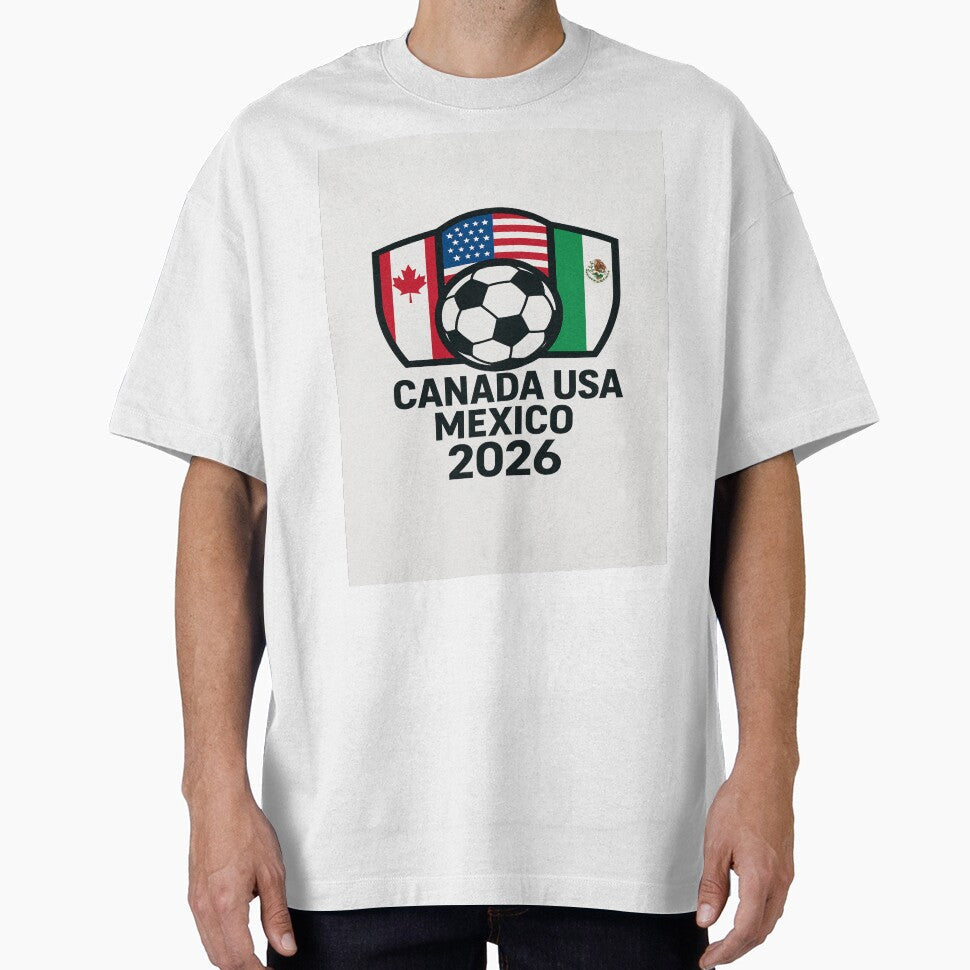 World Cup Soccer 2026 Canada USA Mexico Design by TrueNorthThreads Unisex T-shirt, Sweatshirt, Hoodie, Long Sleeve Tee - T-Shirt, Sweatshirt, Hoodie