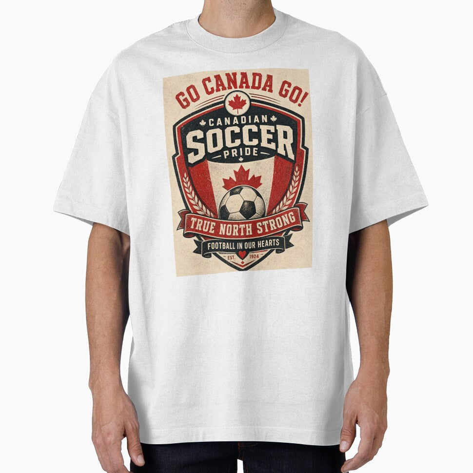 Canada Soccer Fan Emblem,  Vintage Canadian Football Supporter Badge by Jandedan Unisex T-shirt, Sweatshirt, Hoodie, Long Sleeve Tee - T-Shirt, Sweatshirt, Hoodie