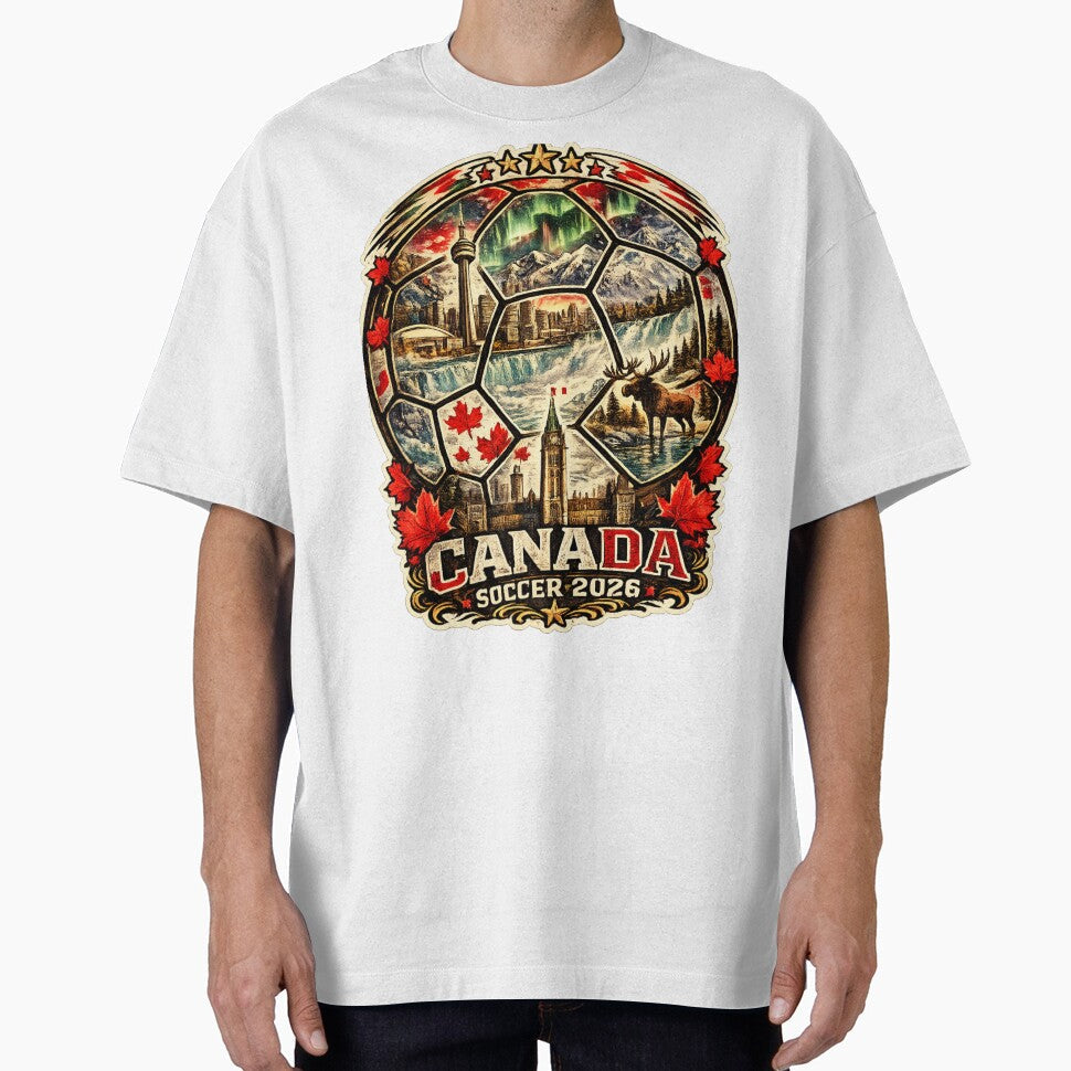 Canada Soccer Shirt - Canadian Landmarks Football Gift for Canada Fans by UrbanPrintVibes Unisex T-shirt, Sweatshirt, Hoodie, Long Sleeve Tee - T-Shirt, Sweatshirt, Hoodie
