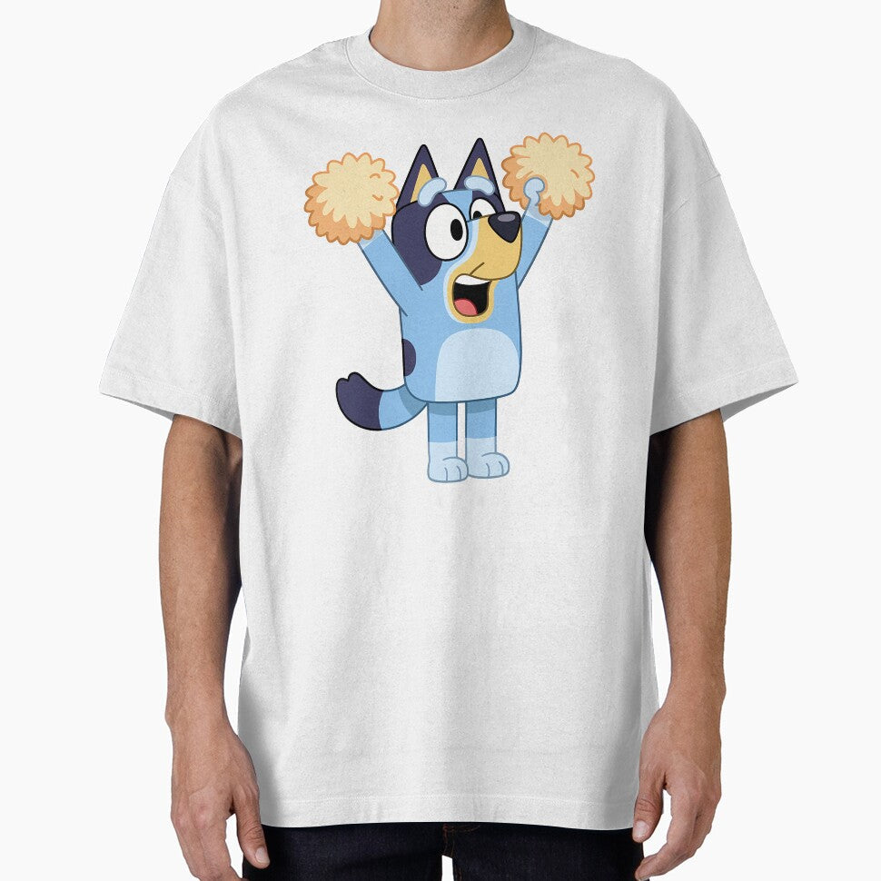 Bluey Cheerleader Pom-Poms Fun Kids Design by Bloomie_Studio Unisex T-shirt, Sweatshirt, Hoodie, Long Sleeve Tee - T-Shirt, Sweatshirt, Hoodie
