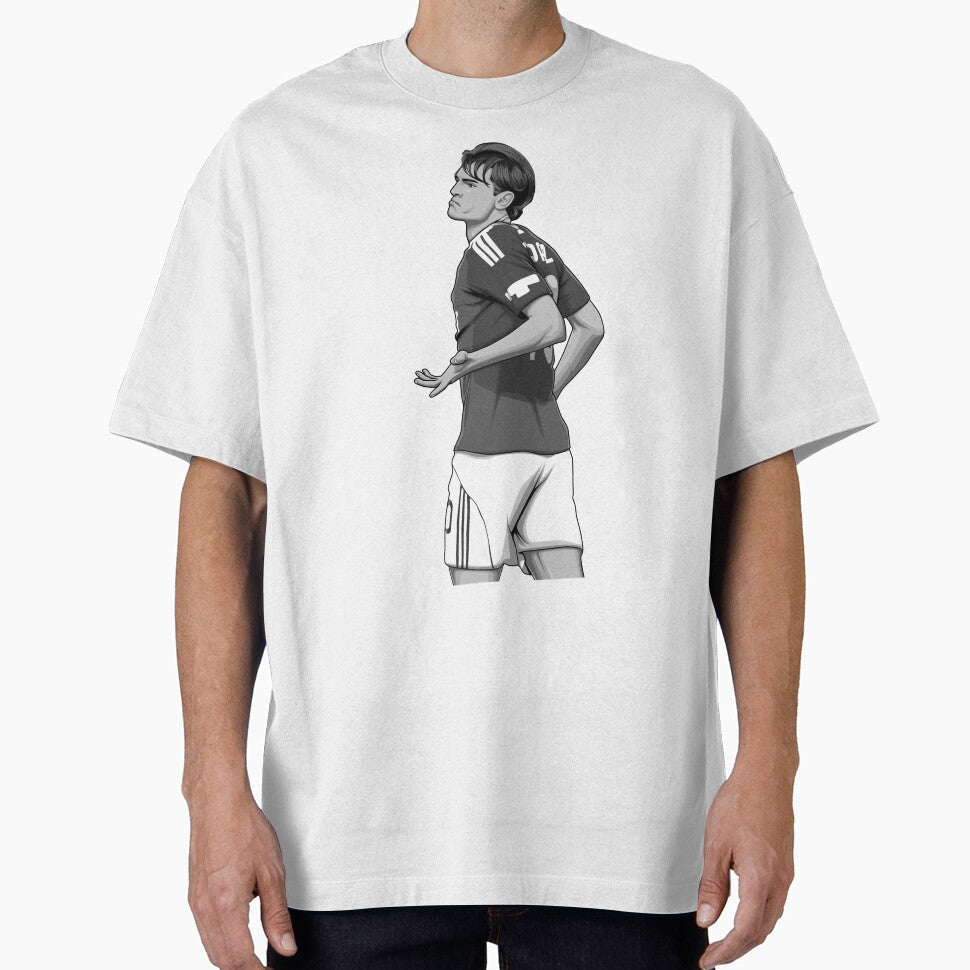 Nico Paz Black and White Version by Aldduardo Unisex T-shirt, Sweatshirt, Hoodie, Long Sleeve Tee - T-Shirt, Sweatshirt, Hoodie
