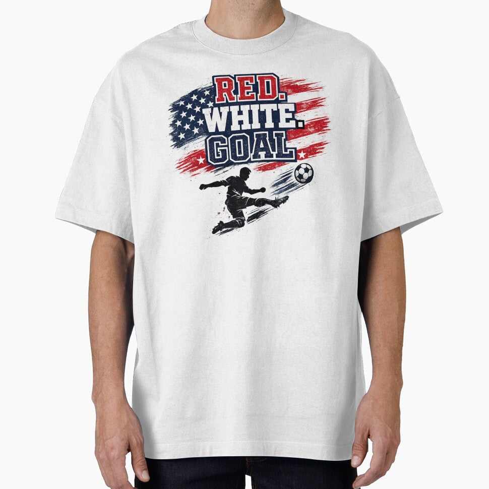 RED. WHITE. GOAL. Football Soccer World Cup USA 2026 by PerfectMatch Unisex T-shirt, Sweatshirt, Hoodie, Long Sleeve Tee - T-Shirt, Sweatshirt, Hoodie