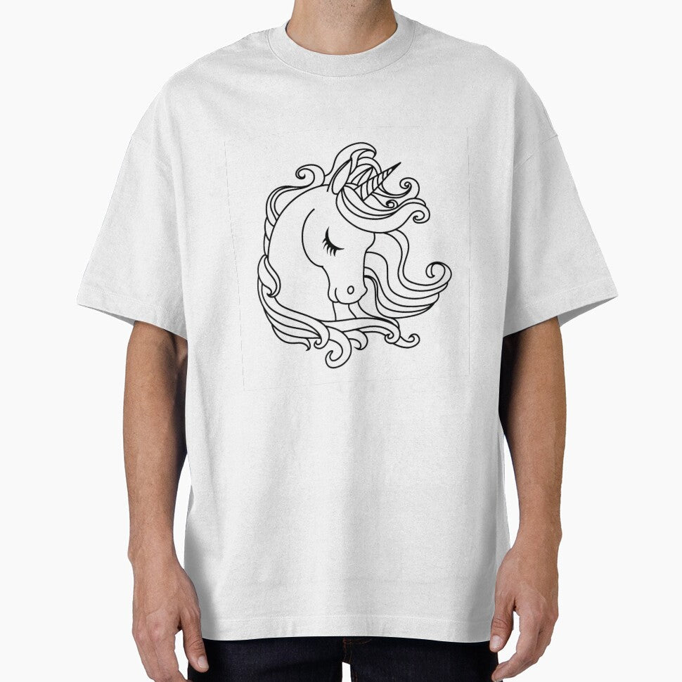 Pretty Unicorn Outline by Mywaymylife Unisex T-shirt, Sweatshirt, Hoodie, Long Sleeve Tee - T-Shirt, Sweatshirt, Hoodie