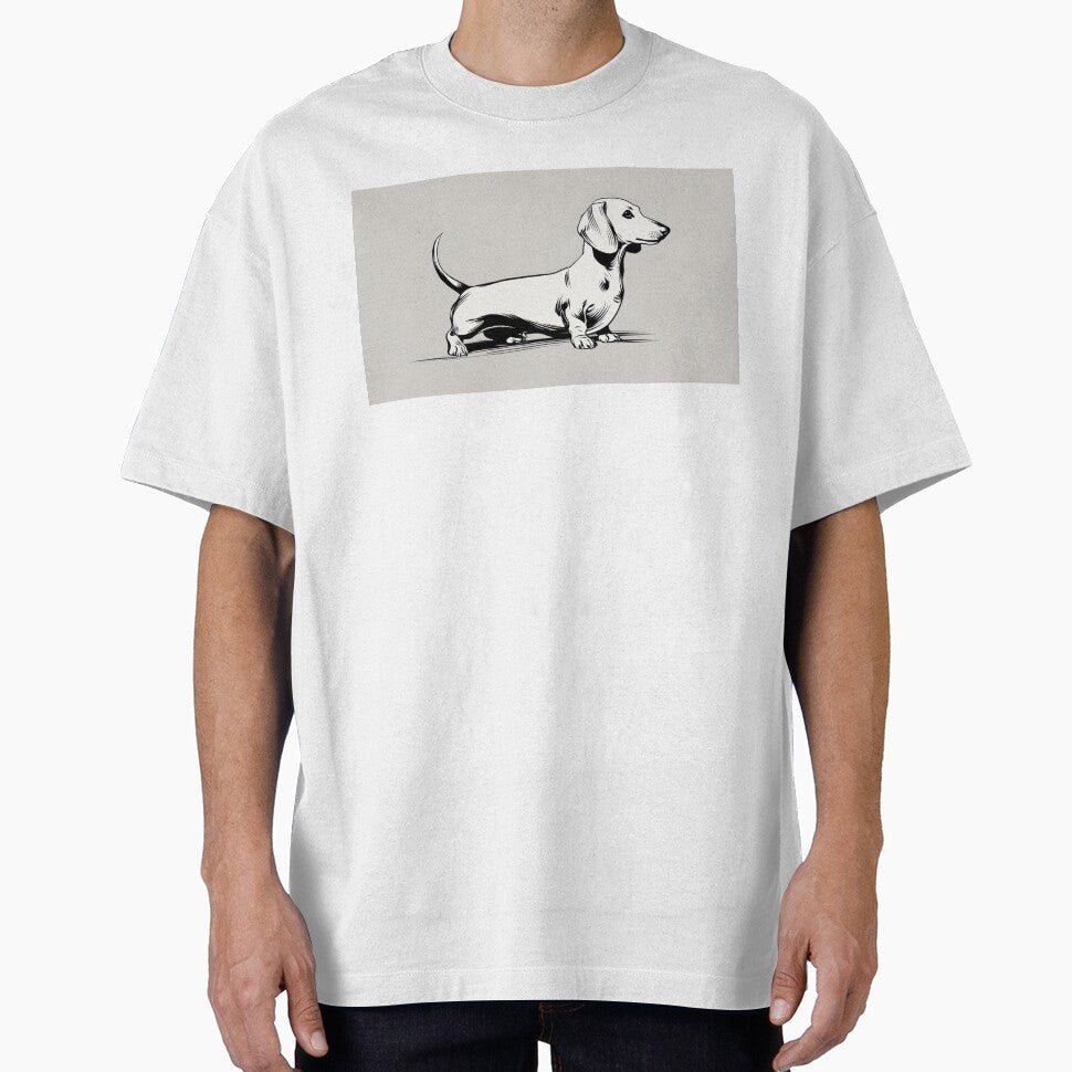 Dachshund stands on a plain surface by anytka Unisex T-shirt, Sweatshirt, Hoodie, Long Sleeve Tee - T-Shirt, Sweatshirt, Hoodie