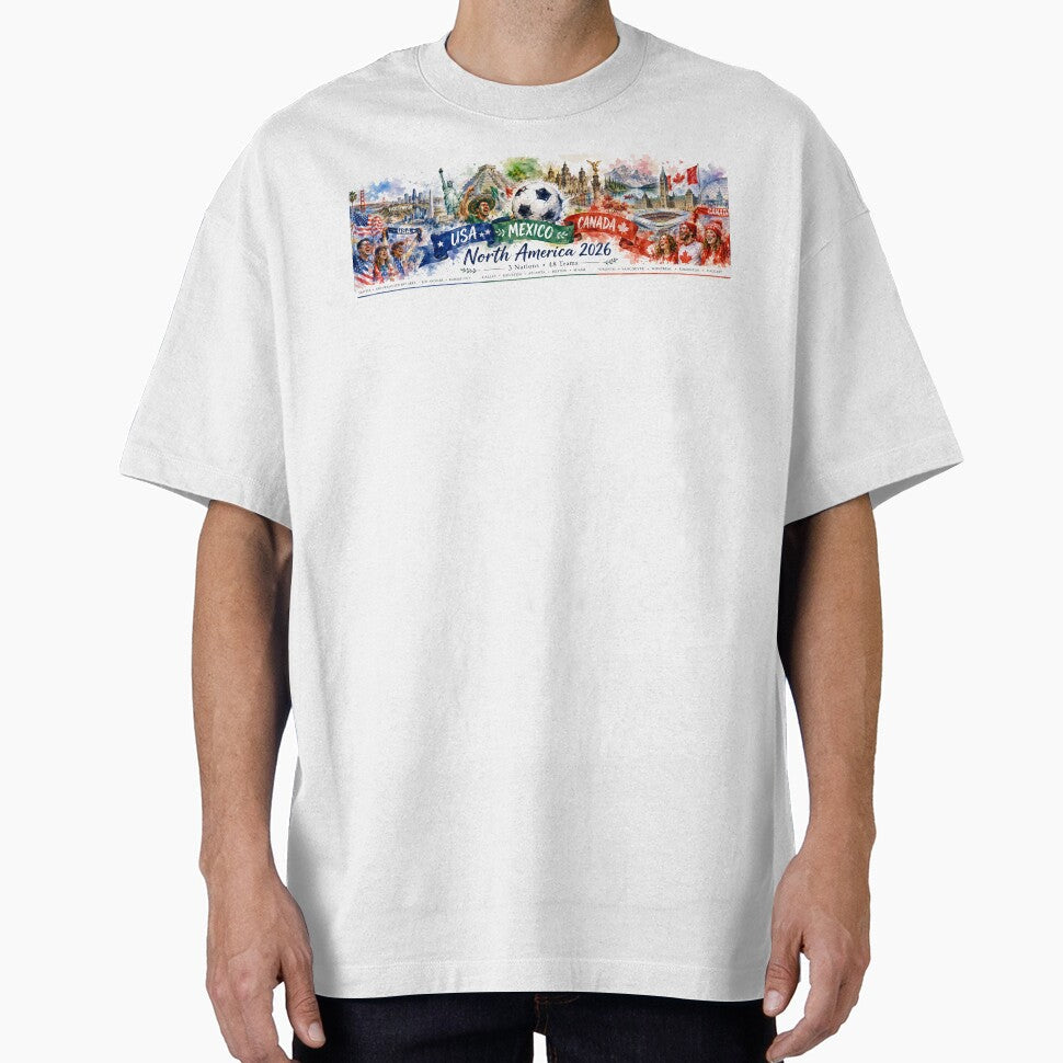 North America 2026 Soccer, Watercolor USA Mexico Canada Football Cup, Fan Gift for Soccer Lovers by emaga - T-Shirt, Sweatshirt, Hoodie