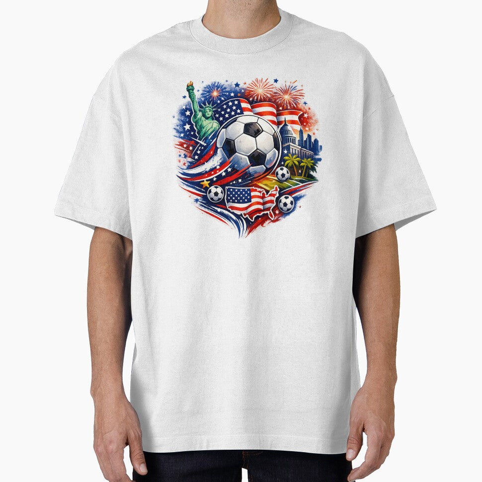 USA Soccer Festival 2026  Patriotic Football Fan Design by Tender Flower Clothing Unisex T-shirt, Sweatshirt, Hoodie, Long Sleeve Tee - T-Shirt, Sweatshirt, Hoodie