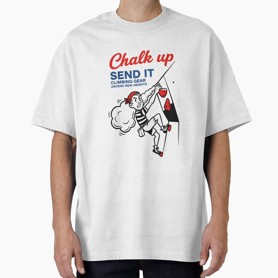 Chalk Up Send It Climbing Gear Fun Design by JoyJRamos Unisex T-shirt, Sweatshirt, Hoodie, Long Sleeve Tee - T-Shirt, Sweatshirt, Hoodie