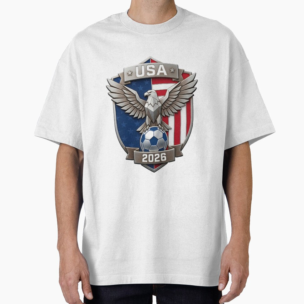 USA Soccer Eagle Crest 2026 World Cup Football Shield by laughingshirts Unisex T-shirt, Sweatshirt, Hoodie, Long Sleeve Tee - T-Shirt, Sweatshirt, Hoodie