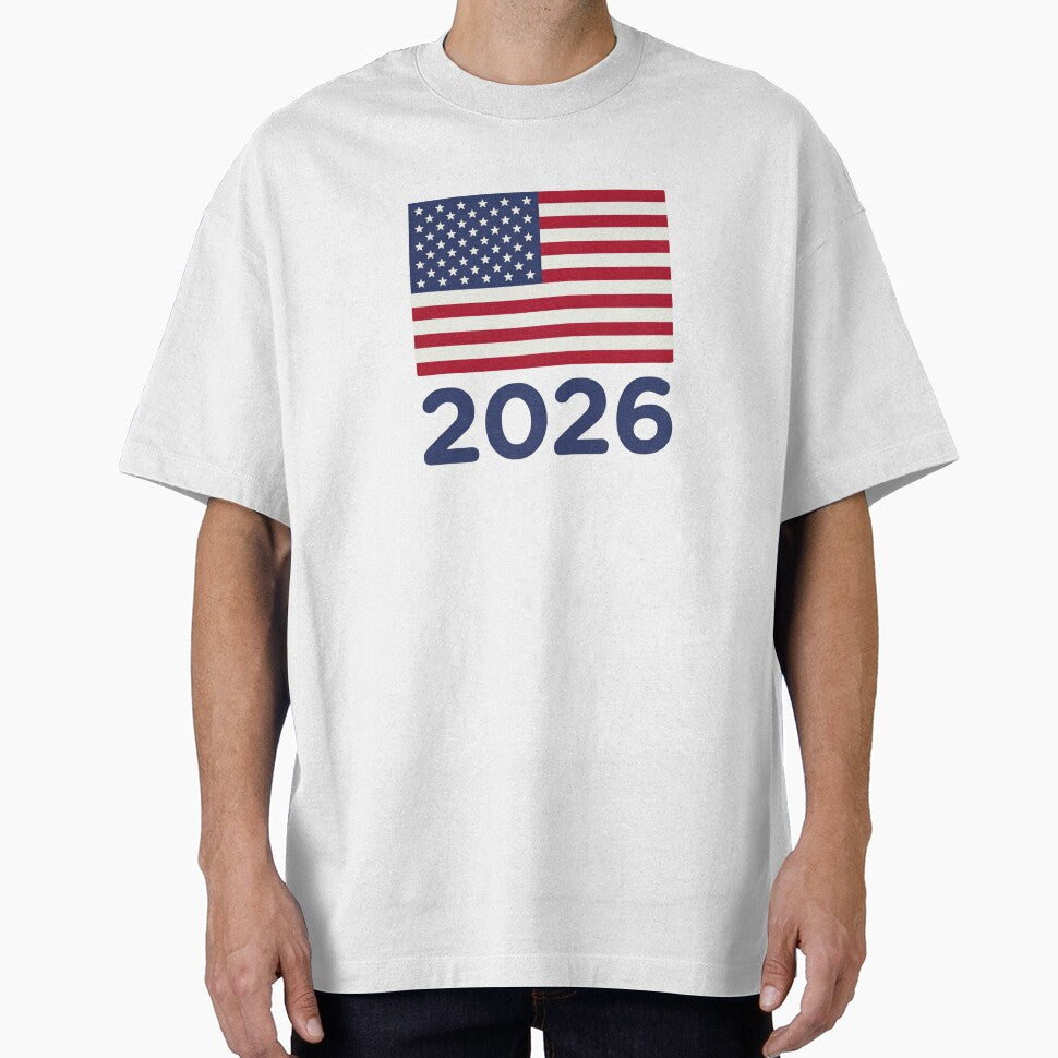 USA Flag 2026 - 4th of July, Football, Soccer Supporter, Patriotic Merchandise by 21 Tulips - T-Shirt, Sweatshirt, Hoodie