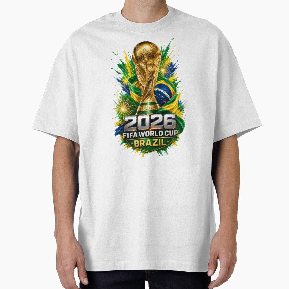 Brazil 2026 Football Fan Artwork by Retro Arabica Unisex T-shirt, Sweatshirt, Hoodie, Long Sleeve Tee - T-Shirt, Sweatshirt, Hoodie