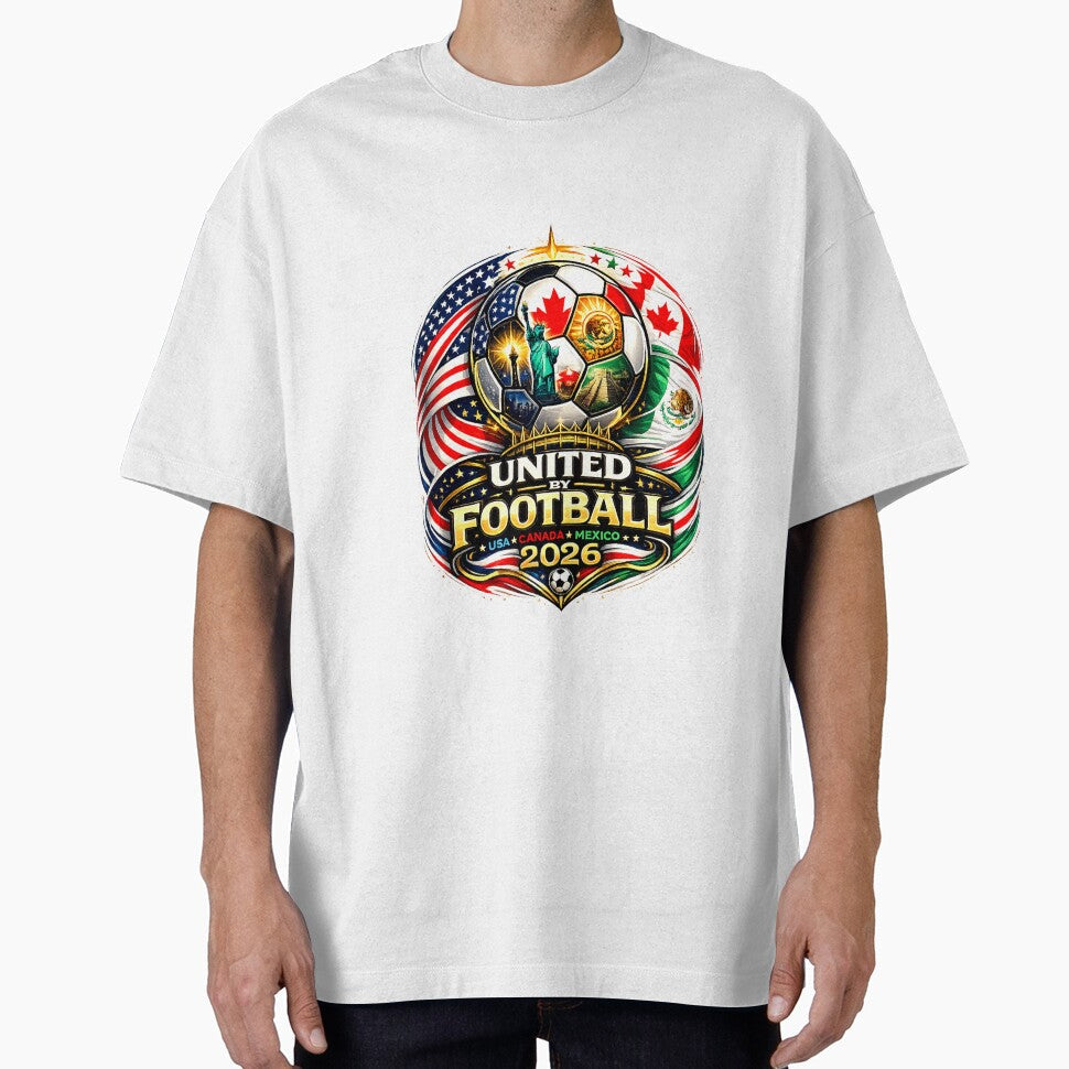 United By Football 2026 USA Canada Mexico by Puraenergia Stickers Unisex T-shirt, Sweatshirt, Hoodie, Long Sleeve Tee - T-Shirt, Sweatshirt, Hoodie