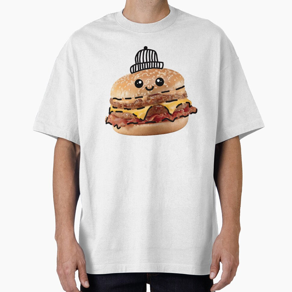 Happy Burger Character by funwithstickers Unisex T-shirt, Sweatshirt, Hoodie, Long Sleeve Tee - T-Shirt, Sweatshirt, Hoodie