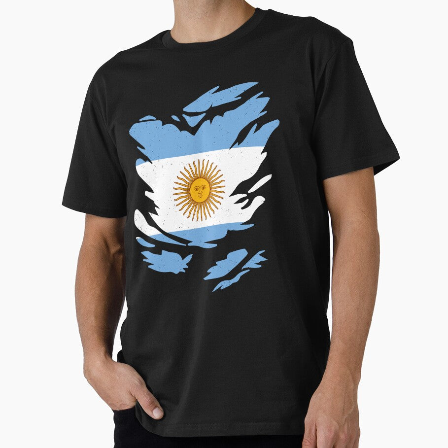 RIPPED SHIRT FLAG INSIDE - ARGENTINA - Fans and Teams for Men and Women T-shirt by wallsandpatts - T-Shirt, Sweatshirt, Hoodie
