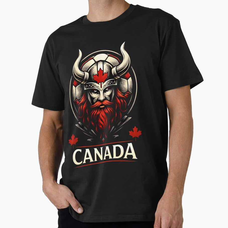 Canada Soccer Viking  Maple Leaf Football Warrior Crest by Inner Flame Studio Unisex T-shirt, Sweatshirt, Hoodie, Long Sleeve Tee - T-Shirt, Sweatshirt, Hoodie