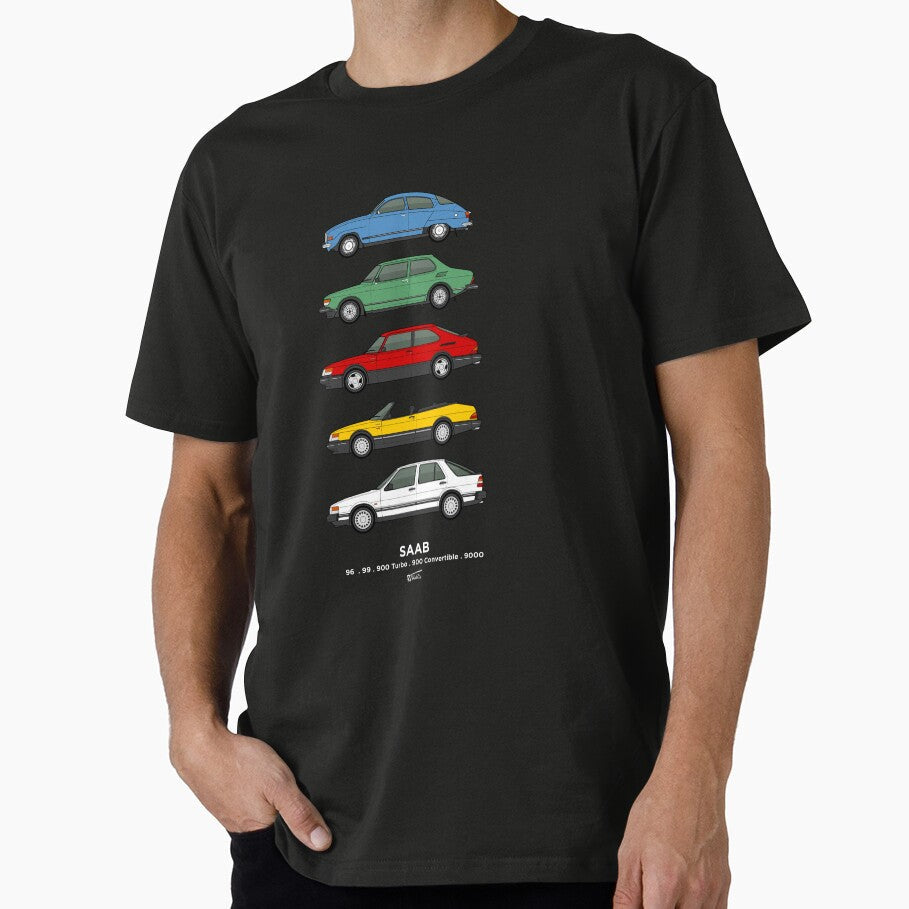 Saab Classic Car Outline Illustration by RJWautographics Unisex T-shirt, Sweatshirt, Hoodie, Long Sleeve Tee - T-Shirt, Sweatshirt, Hoodie