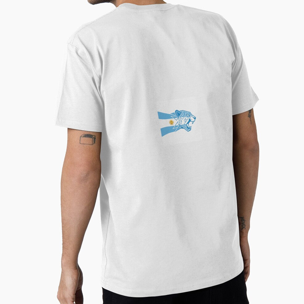 Fierce Argentina Football Soccer Spirit  Geometric Jaguar & Stripes Design by Lavendor Unisex T-shirt, Sweatshirt, Hoodie, Long Sleeve Tee - T-Shirt, Sweatshirt, Hoodie