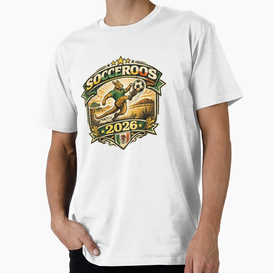 Socceroos 2026 Kangaroo Kicking Soccer Ball Australian Football Art | Australia Soccer Fan Gift by irfanshikh - T-Shirt, Sweatshirt, Hoodie