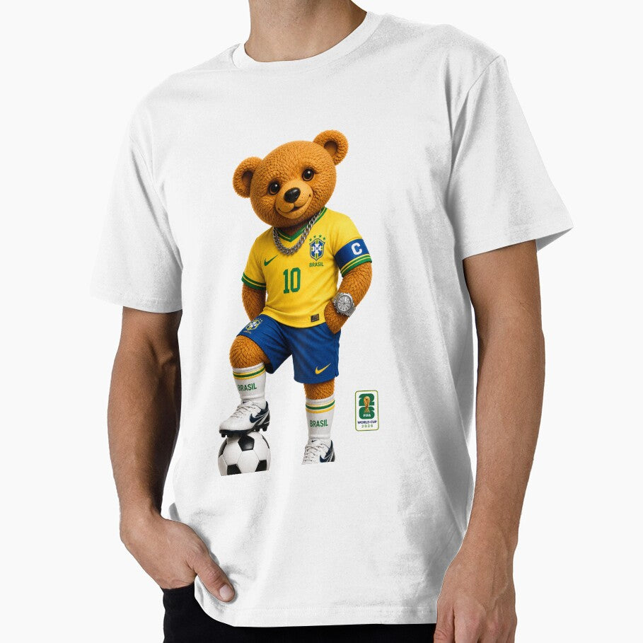 Brazil Soccer Bear World Cup Teddy Bear by Boogie NW Unisex T-shirt, Sweatshirt, Hoodie, Long Sleeve Tee - T-Shirt, Sweatshirt, Hoodie