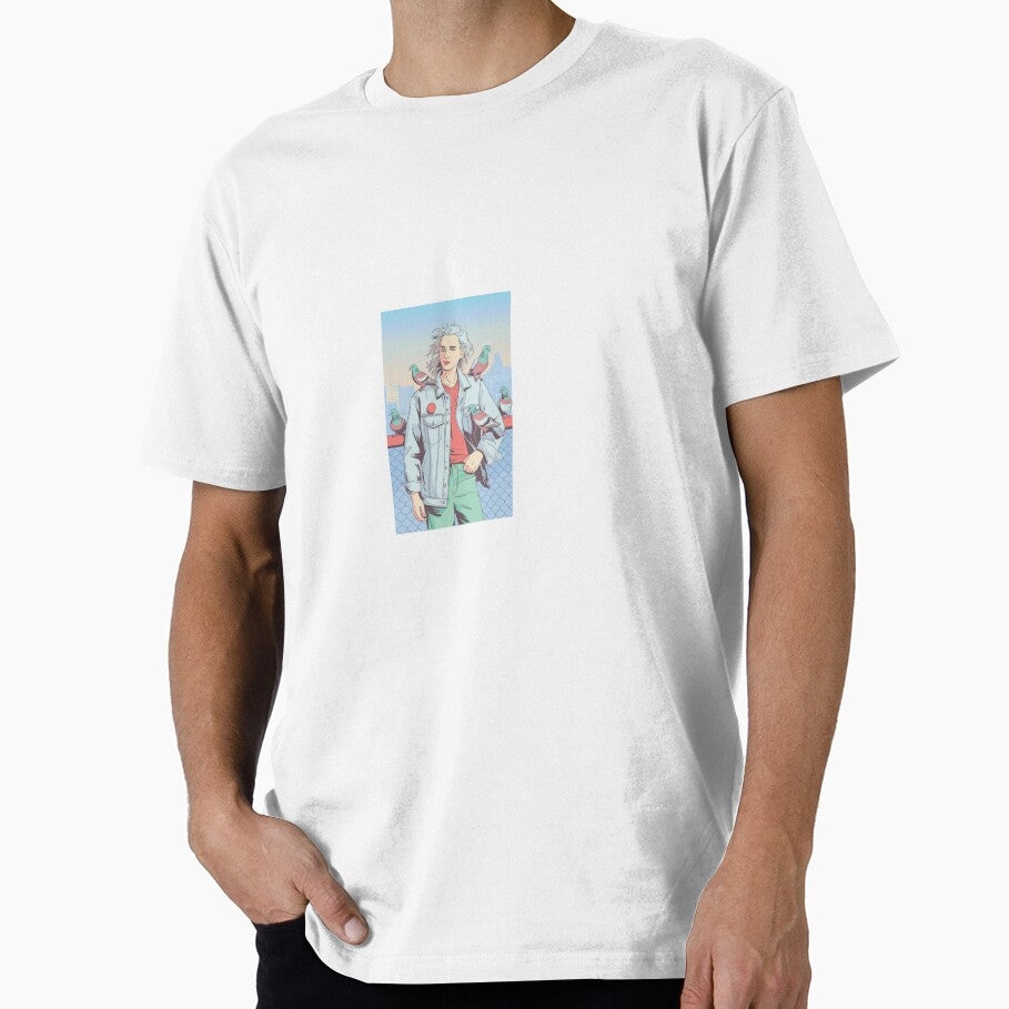 Young Woman with Pigeons in the City by funeralbeat Unisex T-shirt, Sweatshirt, Hoodie, Long Sleeve Tee - T-Shirt, Sweatshirt, Hoodie