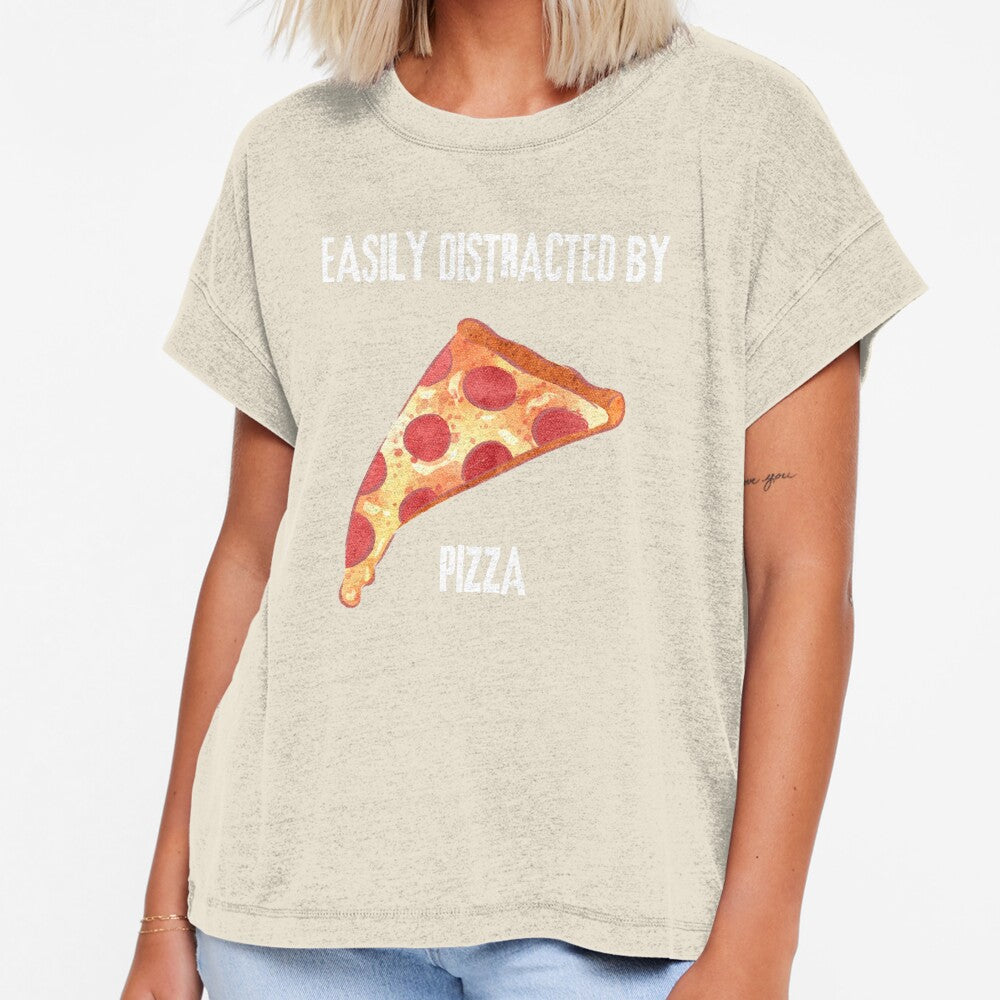 Easily Distracted By Pizza by DesignByJMc Unisex T-shirt, Sweatshirt, Hoodie, Long Sleeve Tee - T-Shirt, Sweatshirt, Hoodie