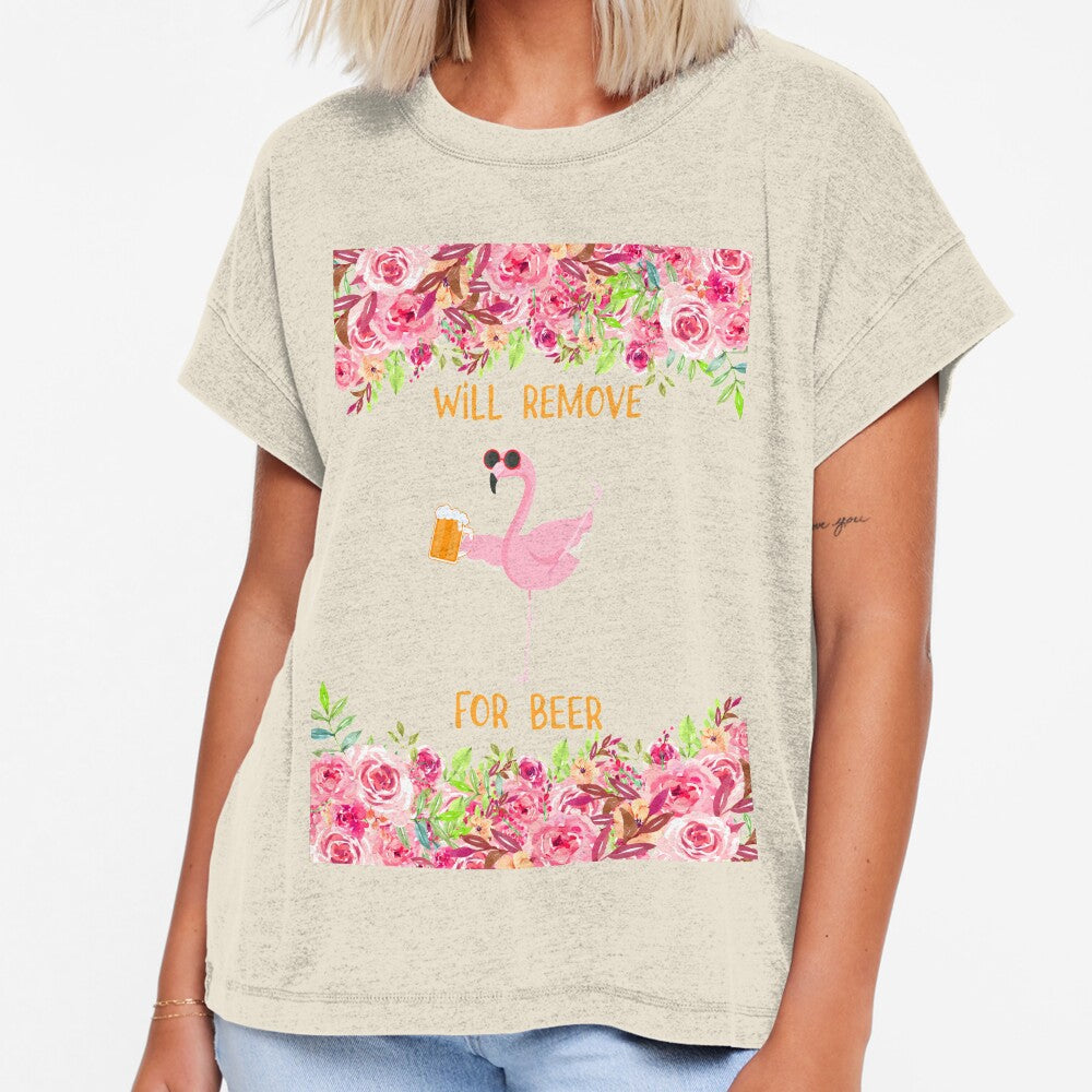 FLAMINGO WILL REMOVE FOR BEER by HayleyAnn79 Unisex T-shirt, Sweatshirt, Hoodie, Long Sleeve Tee - T-Shirt, Sweatshirt, Hoodie