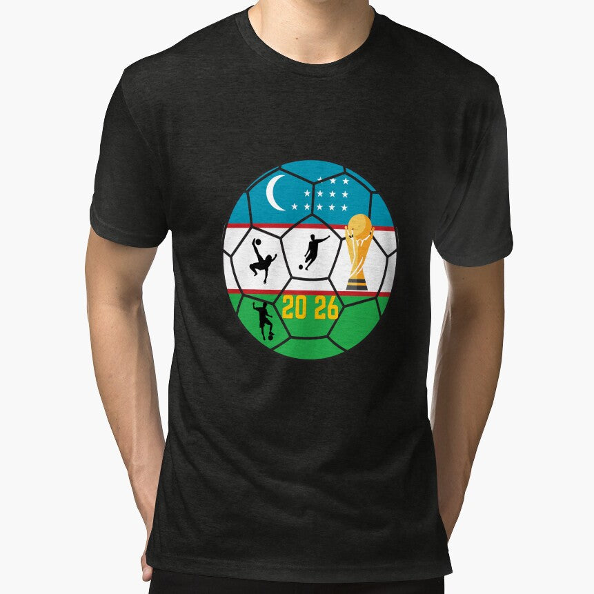 Uzbekistan Football 2026: World Cup Debut Flag Ball Art by Mandarynkashop Unisex T-shirt, Sweatshirt, Hoodie, Long Sleeve Tee - T-Shirt, Sweatshirt, Hoodie