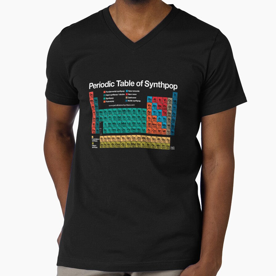 Periodic Table of Synthpop (dark background) by Periodic Table of Synthpop Unisex T-shirt, Sweatshirt, Hoodie, Long Sleeve Tee - T-Shirt, Sweatshirt, Hoodie