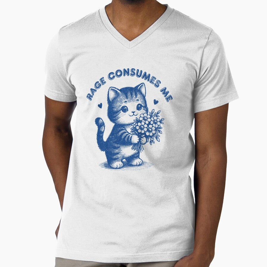 Retro Vintage Rage Consumes Me Demotivational Cute Kitty Cat by zptees Unisex T-shirt, Sweatshirt, Hoodie, Long Sleeve Tee - T-Shirt, Sweatshirt, Hoodie