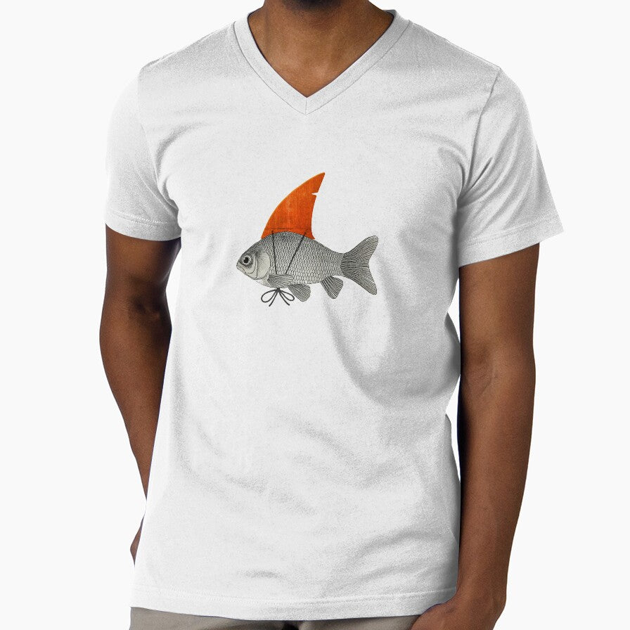Goldfish with a Shark Fin by Vin  Zzep Unisex T-shirt, Sweatshirt, Hoodie, Long Sleeve Tee - T-Shirt, Sweatshirt, Hoodie