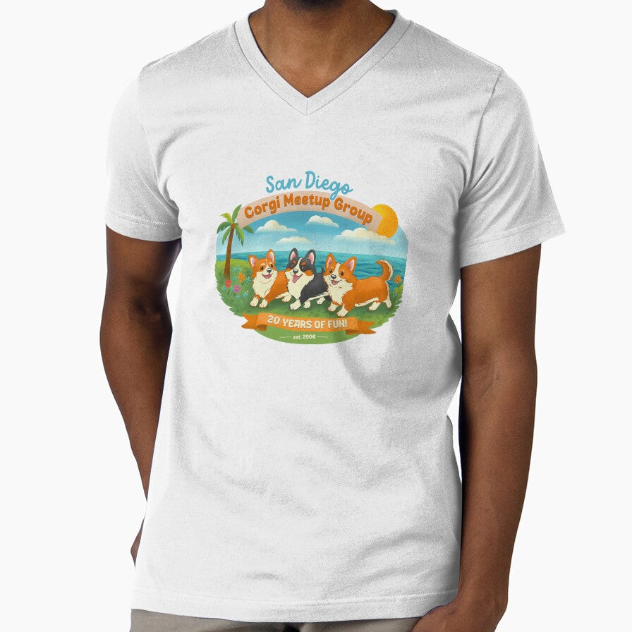 San Diego Corgi Meetup Group 20th Anniversary by noodlehug Unisex T-shirt, Sweatshirt, Hoodie, Long Sleeve Tee - T-Shirt, Sweatshirt, Hoodie