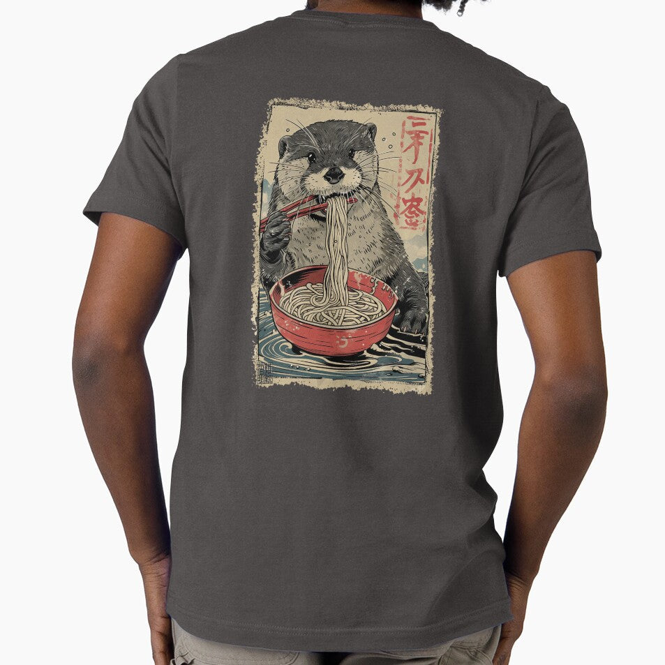 Otter Ramen Noodles  Kawaii Japanese Food Art T-Shirt by Gaviani Design Studio Unisex T-shirt, Sweatshirt, Hoodie, Long Sleeve Tee - T-Shirt, Sweatshirt, Hoodie