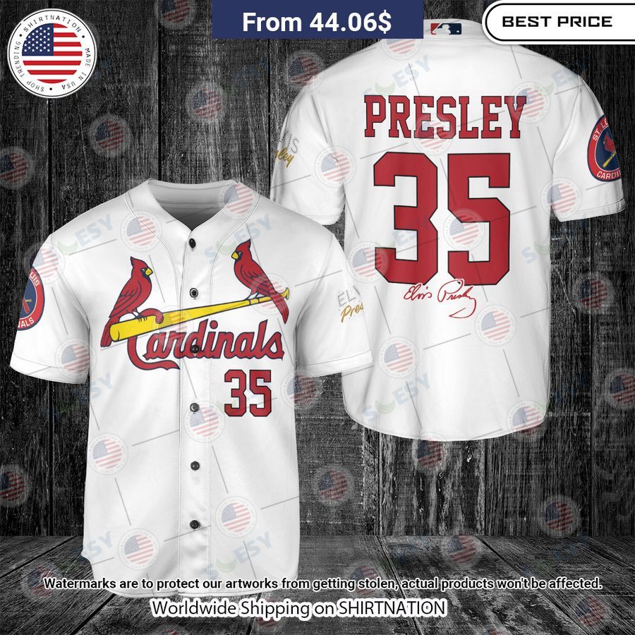 St Louis 35 Cardinals Elvis Presley Baseball Jersey Unisex T-shirt, Sweatshirt, Hoodie, Long Sleeve Tee - T-Shirt, Sweatshirt, Hoodie